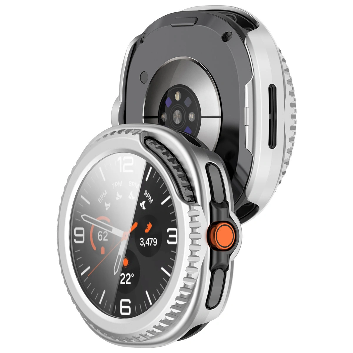 Etui z wbudowanym szkłem Bizon Case Watch Adamo do Galaxy Watch Classic 8 46 mm